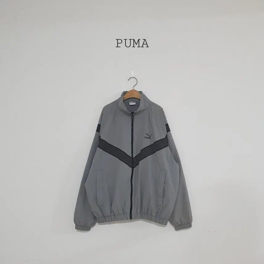 [BUNJANG] Puma Track Jacket Windbreaker Grey Jumper L / No.26070406 푸마 바람막이 트랙탑 그레이 점퍼