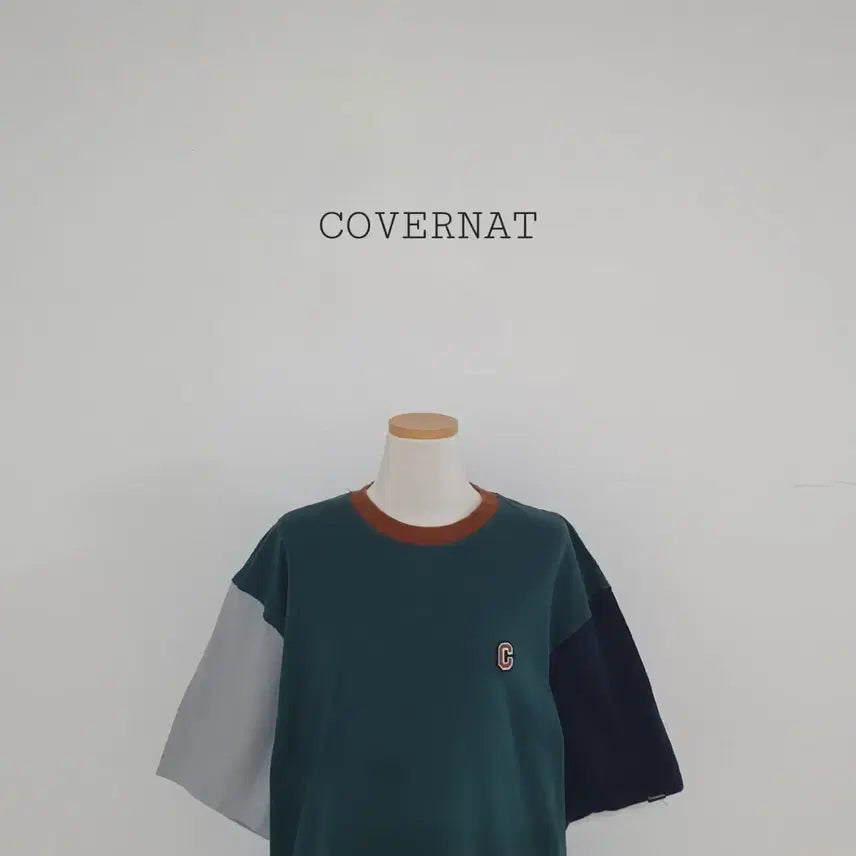 [BUNJANG] Cavnatt Color-Blocked Short-Sleeve T-Shirt / 세일)No.26070310 커버낫 배색 반팔 티셔츠