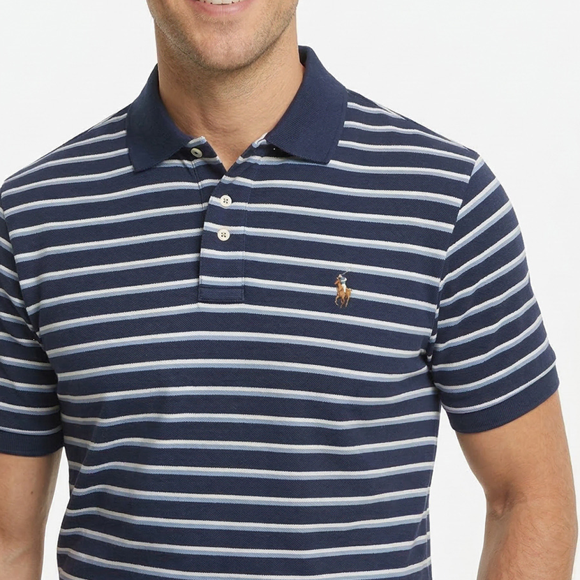 [BUNJANG] Polo Ralph Lauren Cotton Stripe Short Sleeve Polo Shirt / (소량입고)폴로 랄프로렌 코튼 스트라이프 PK 반팔 카라 폴로 티셔츠