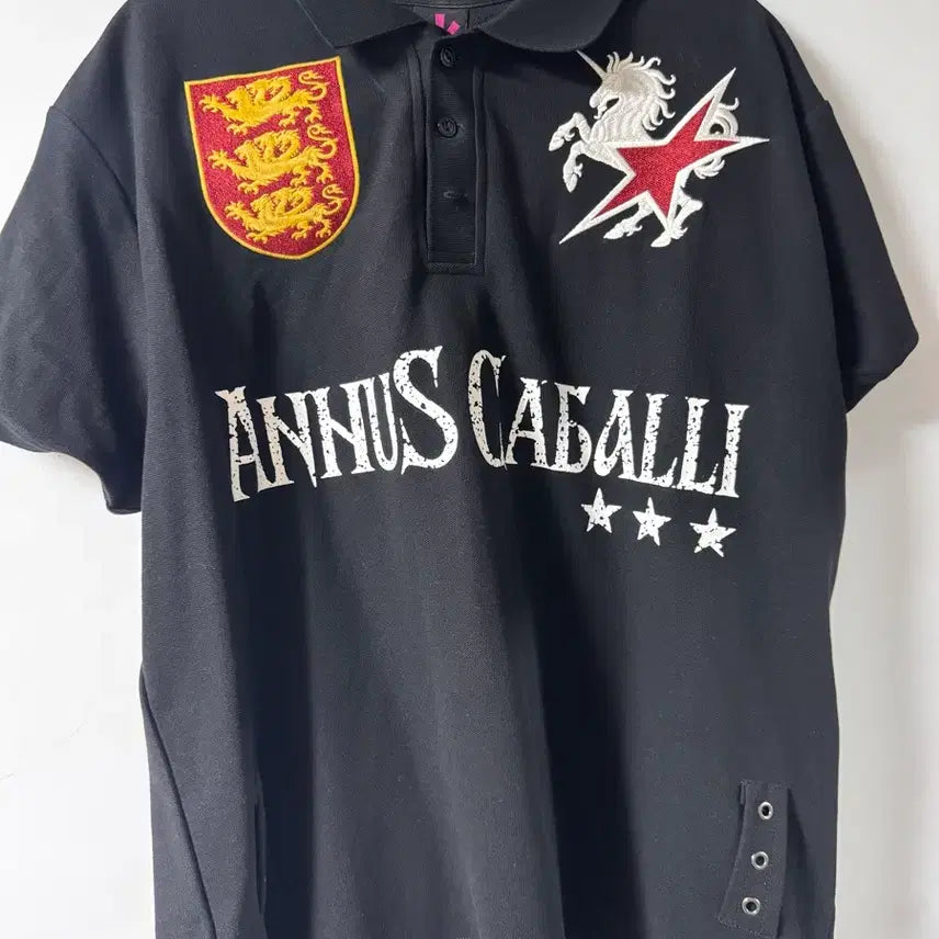 [BUNJANG] Glack Cavalli Short Sleeve T-Shirt Black L / 글랙 카발리 반팔 티셔츠 블랙 L
