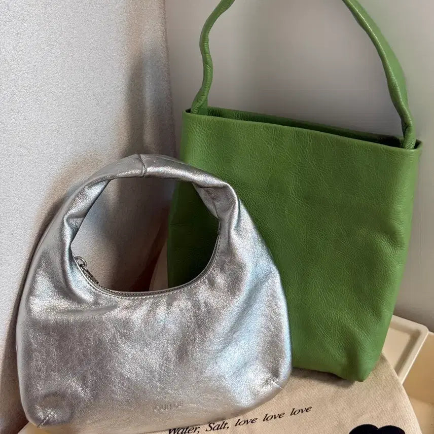[BUNJANG] Jourdene Tiny Tiny Bag Silver Mini Tote Bag + Peanut Bag / 주르드 티니타이니백 실버 미니 토트백 + 피넛백