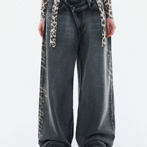 [BUNJANG] Yeel Side Cubic Denim Pants Grey S / yeel 사이드 큐빅 데님 팬츠 그레이 S