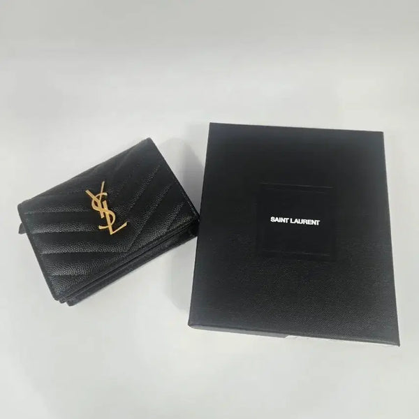 [BUNJANG] Saint Laurent Monogram Quilted Cardholder Wallet / 입생로랑 지갑 모노그램 카드홀더 반지갑