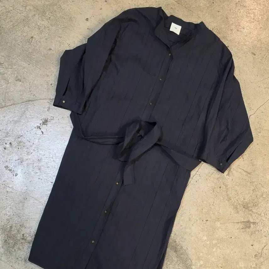[BUNJANG] KUHO Belted Striped Shirt Dress / 구호 벨티드 스트라이프 셔츠 원피스
