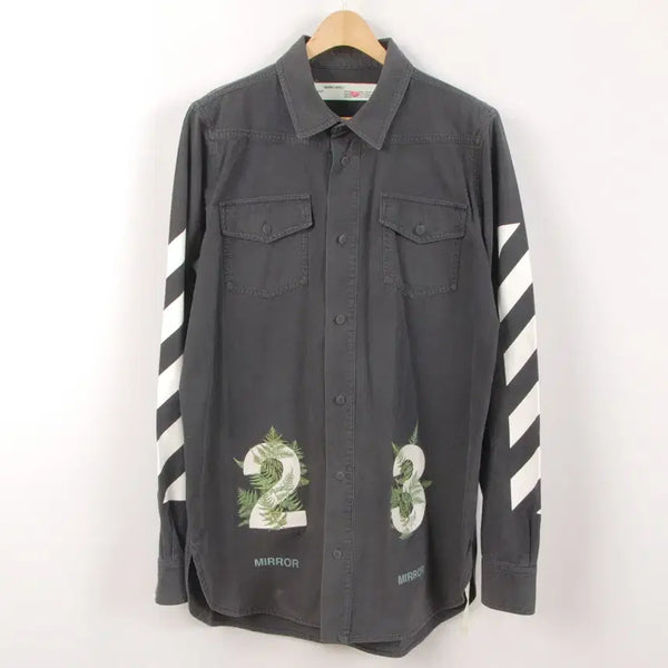 [BUNJANG] Off-White Men's Vintage Black Denim Shirt Size S / 오프화이트 MENS 빈티지 블랙 데님셔츠 S