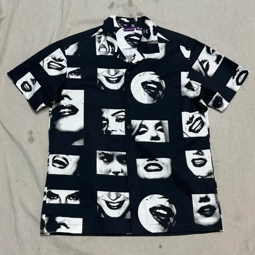 [BUNJANG] Laugher Marilyn Monroe Photo Short Sleeve Shirt M / Laugher 라퍼 마릴린멀로 포토 반팔 셔츠 M