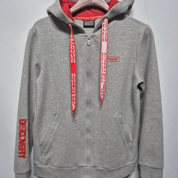 [BUNJANG] Discovery Expedition Grey Hooded Zip-Up Jacket / 디스커버리 후드 집업 그레이 90
