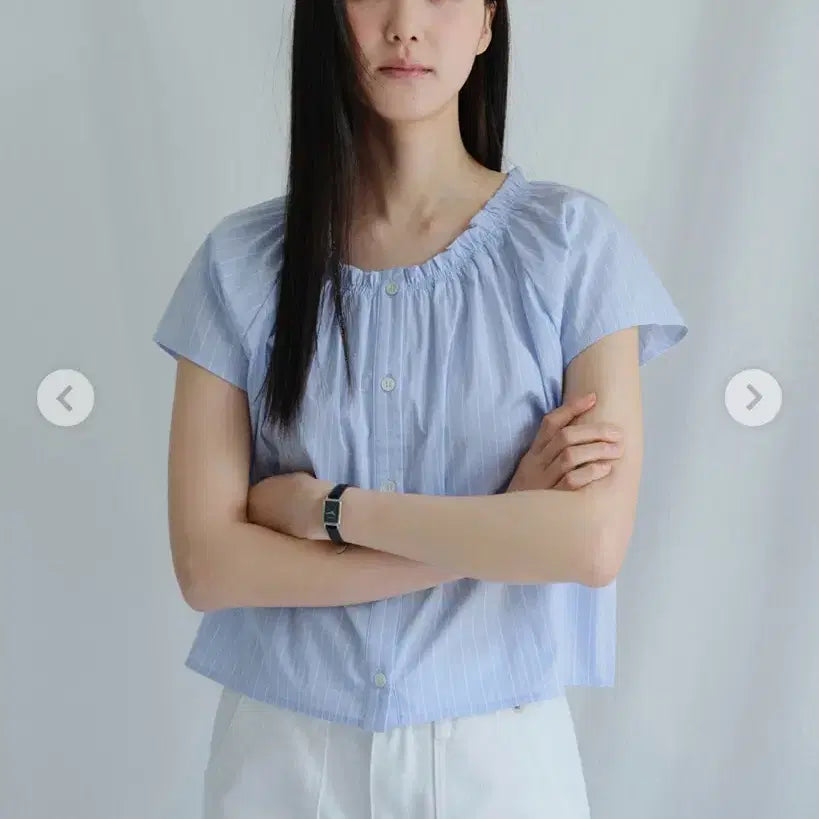 [BUNJANG] Benuet Molt Blouse Blue Stripe / 베뉴엣 benuet Molt Blouse Blue Stripe(새제품)
