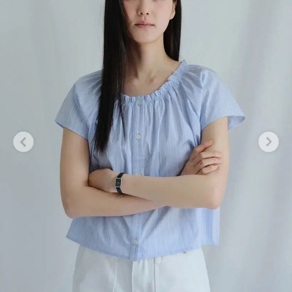 [BUNJANG] Benuet Molt Blouse Blue Stripe / 베뉴엣 benuet Molt Blouse Blue Stripe(새제품)