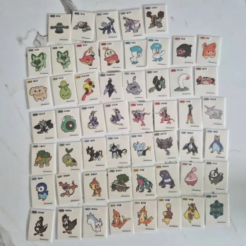 [BUNJANG] Pokemon Stickers Gen 4 & 5 (53 types) and Dragon Ball Stickers (65 types) Bundle Set / 포켓몬 띠부씰 4,9세대53종과드래곤볼빵에나온드래곤볼씰65종일괄판매합니다