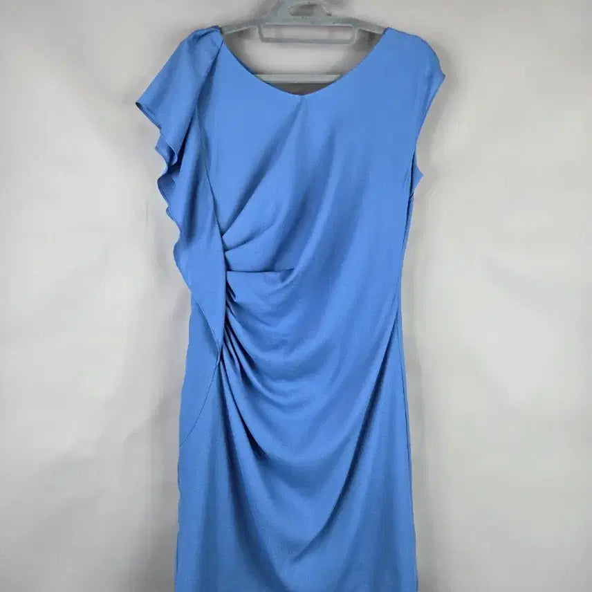 [BUNJANG] JJ JIGOTT Drape Span Chiffon Ruffle Sleeveless Mini Dress / [무료배송]JJ지고트 55 드레이프 스판 쉬폰 러플 민소매 미니 원피스
