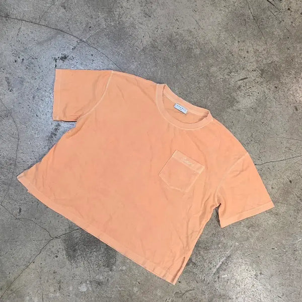 [BUNJANG] Sandro Pastel Orange Round Neck Short Sleeve T-Shirt / 산드로 파스텔 오랜지 라운드 넥 반팔티