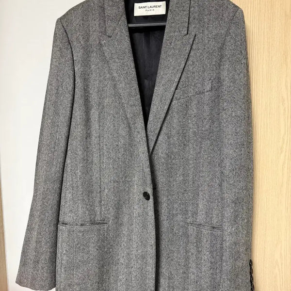 [BUNJANG] Saint Laurent Herringbone Coat / 생로랑 헤링본코트