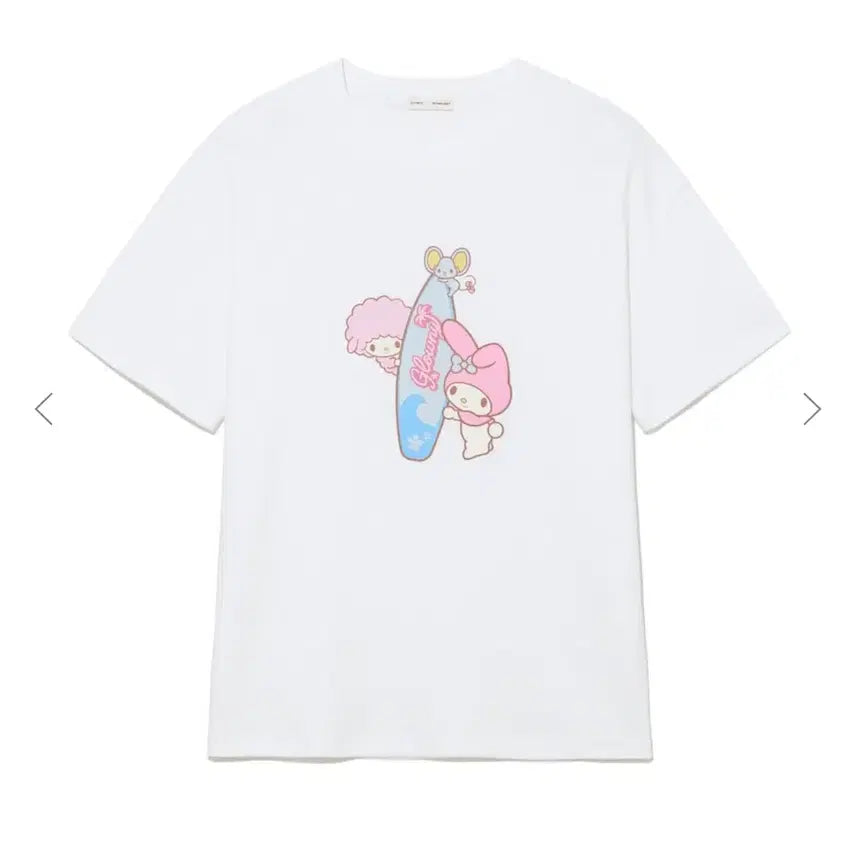 [BUNJANG] Glony My Melody Friends White Short Sleeve T-Shirt / (당일발송) 글로니 마이멜로디 프렌즈 화이트 반팔 티셔츠 새상품