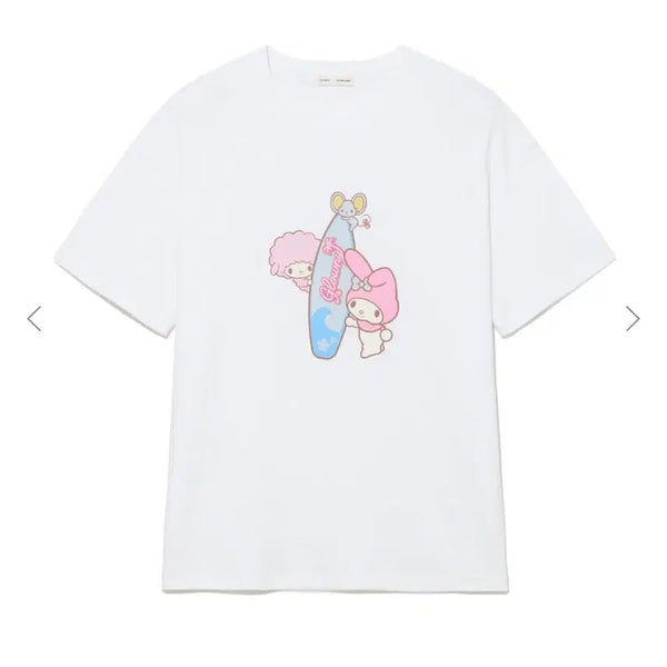 [BUNJANG] Glony My Melody Friends White Short Sleeve T-Shirt / (당일발송) 글로니 마이멜로디 프렌즈 화이트 반팔 티셔츠 새상품