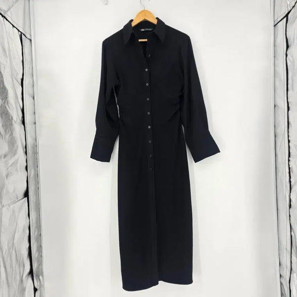 [BUNJANG] ZARA Black Shirt Dress (XS) / ZARA 블랙 셔츠 원피스 (XS) [G31132]