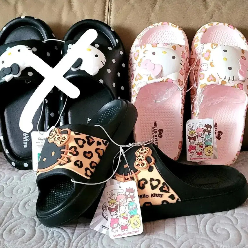 [BUNJANG] Sanrio Hello Kitty Mule Slippers (Set of 3) / 산리오 정품 헬로키티 뮬 슬리퍼 3종(새상품)