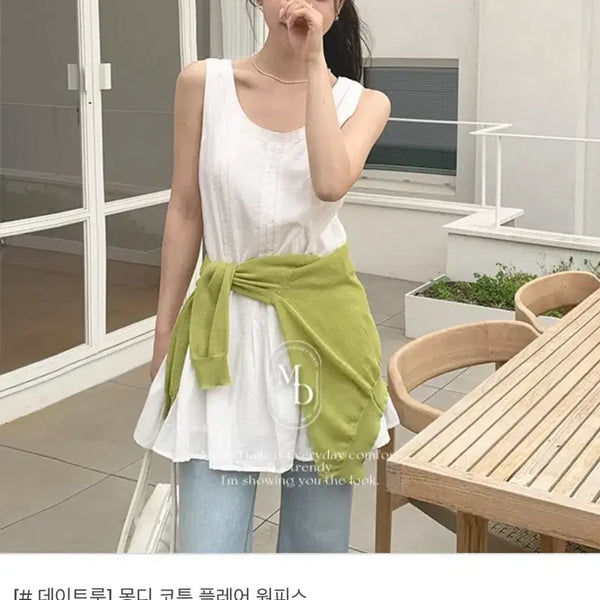 [BUNJANG] MonoDaily Mongdi Cotton Flare Dress (Sky Blue) / (소라색)모노데일리 몽디 코튼 플레어 원피스 / 데이트룩