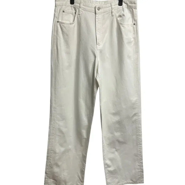 [BUNJANG] Massimo Dutti Relaxed Wide White Denim Pants / 마시모두띠 릴렉스드 와이드 화이트 데님팬츠