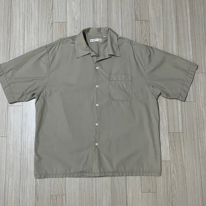 [BUNJANG] Uniqlo x MARNI Oversized Short Sleeve Shirt Beige XL / 유니클로 마르니 오버사이즈 셔츠 반팔