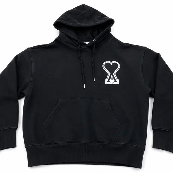 [BUNJANG] AMI Alexandre Mattiussi Black Hoodie M-L / 아미 알렉상드르 마티우시 블랙 후드티 M-L