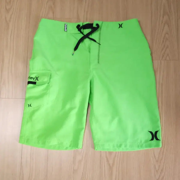 [BUNJANG] Hurley Neon Lime Green Board Shorts Trunks Swimsuit Size 28 / 헐리(Hurley) 서핑 및 물놀이용 보드숏, 트렁크 수영복 28