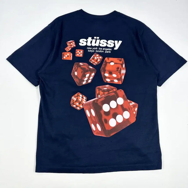[BUNJANG] Stussy Dice Basic T-shirt Navy / (M) 스투시 다이스 베이직 반팔티 네이비