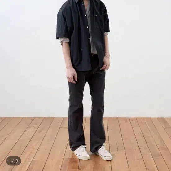 [BUNJANG] Moomyung Wrap Shirt Black / moomyung 무명 wrap 셔츠 블랙
