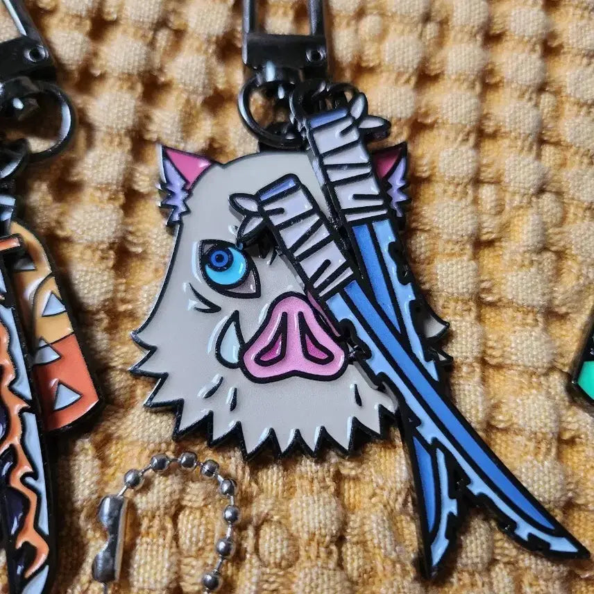 [BUNJANG] Demon Slayer Inosuke Hashibira Nichirin Sword Keychain / 귀멸의 칼날 무한성 팝업 이노스케 일륜도 키링