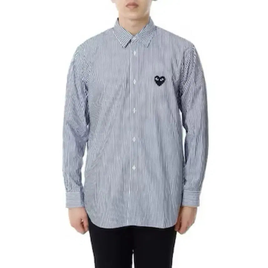 [BUNJANG] Comme des Garçons Striped Shirt Navy White / 꼼데가르송 스트라이프 셔츠 az-b008