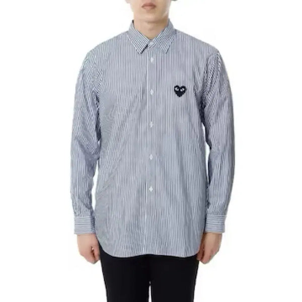 [BUNJANG] Comme des Garçons Striped Shirt Navy White / 꼼데가르송 스트라이프 셔츠 az-b008
