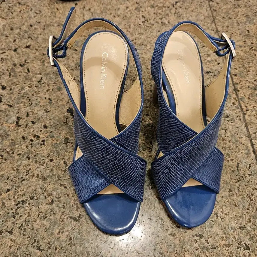 [BUNJANG] Calvin Klein Blue Strap Sandals / 캘빈클라인 샌들 블루