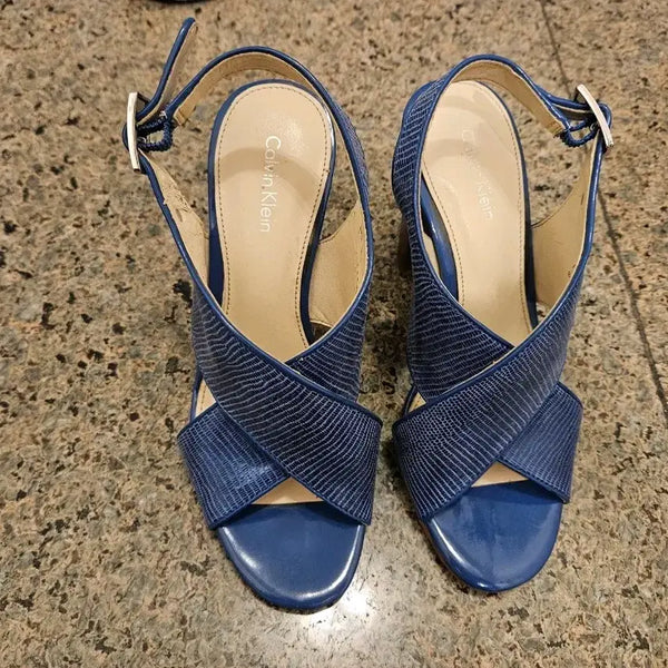 [BUNJANG] Calvin Klein Blue Strap Sandals / 캘빈클라인 샌들 블루