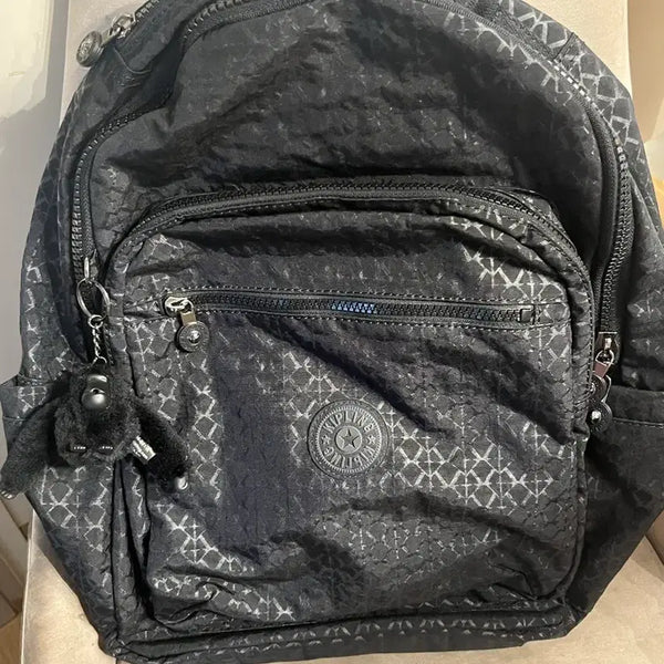 [BUNJANG] Kipling Backpack Black Pattern / 키플링 백팩 블랙 패턴