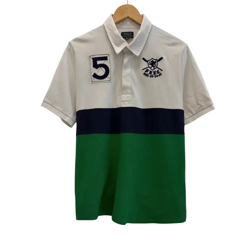 [BUNJANG] Polo Rugby Short Sleeve T-Shirt White (Adult Size 90-95) / 폴로 럭비 반팔 화이트 (국내90~95)