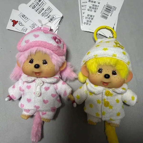 [BUNJANG] Monchhichi Pajamas SS Keychain Bundle New / 몬치치 파자마 SS 키링 남여 일괄 새제품