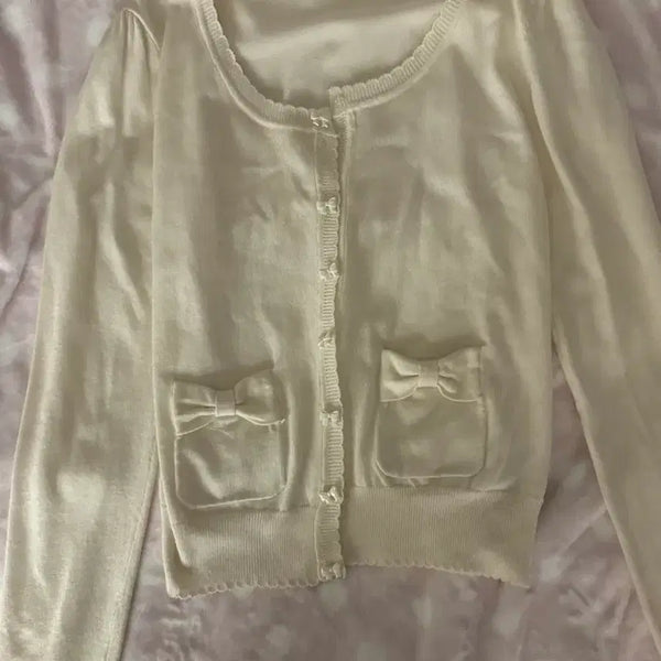 [BUNJANG] Vintage Japanese Style Half-Sleeve Cardigan Set - Ivory / 대장템! 진리 빈티지 일본빈티지 반팔 가디건 세트 판매