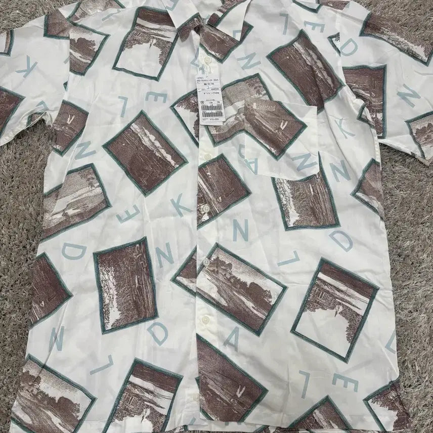 [BUNJANG] LAKE LAND Patterned Button-Up Shirt (Size 105-110) / 새상품 일제 LAKE LAND 셔츠 사이즈 105-110