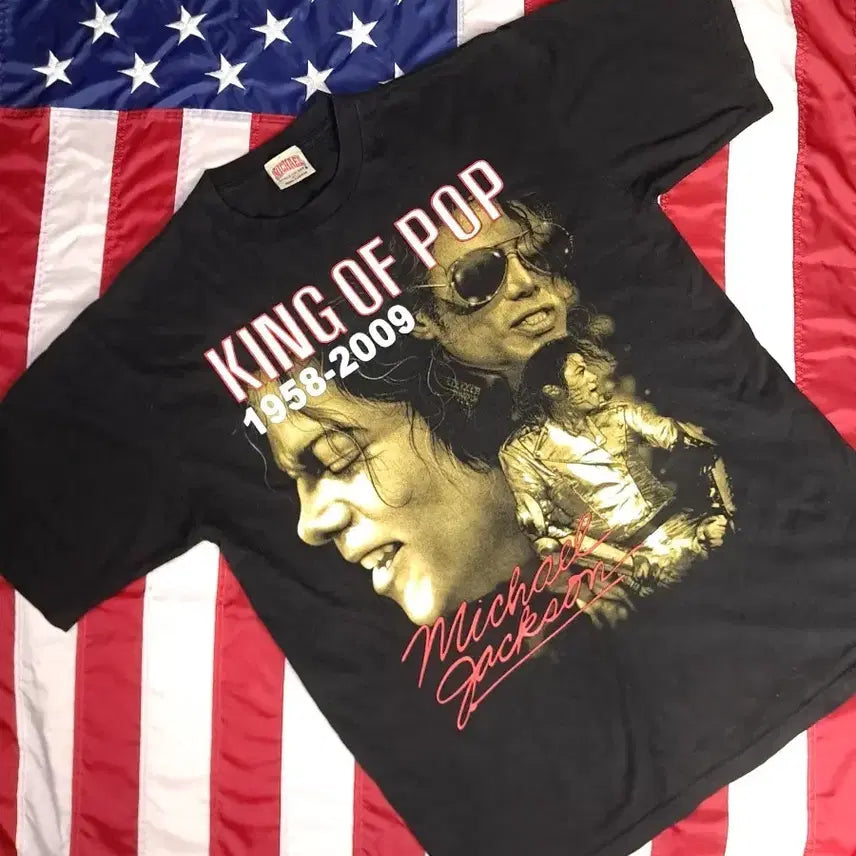 [BUNJANG] Michael Jackson Commemorative Printing Short Sleeve T-Shirt / 마이클 잭슨 추모 프린팅 반팔 티셔츠