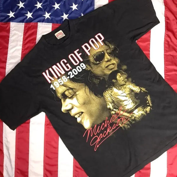 [BUNJANG] Michael Jackson Commemorative Printing Short Sleeve T-Shirt / 마이클 잭슨 추모 프린팅 반팔 티셔츠