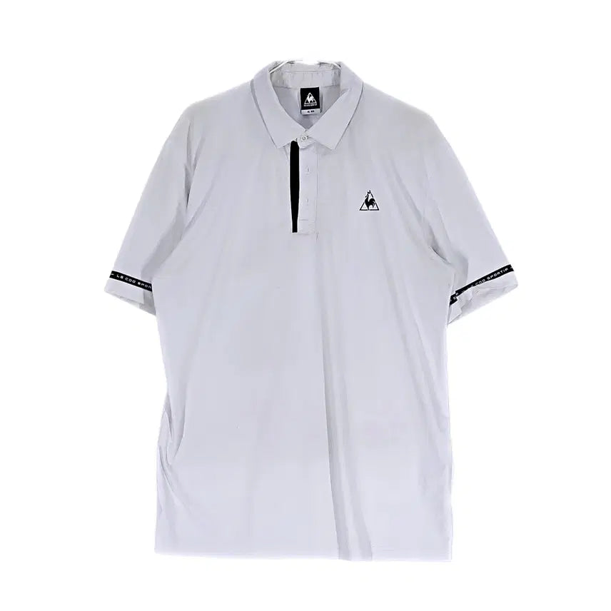 [BUNJANG] Le Coq Sportif Men's White Short Sleeve Polo Shirt 105 / 르꼬끄 남성 스포티한 반팔카라티 105 화이트 00784