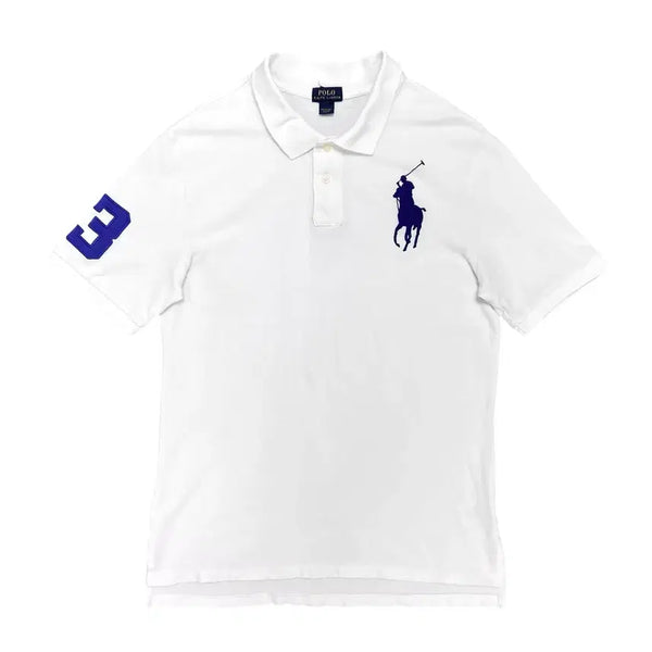 [BUNJANG] Polo Ralph Lauren Big Pony Chieftain White Blue Polo T-Shirt / 폴로 빅포니 치프키프 흰파 카라티