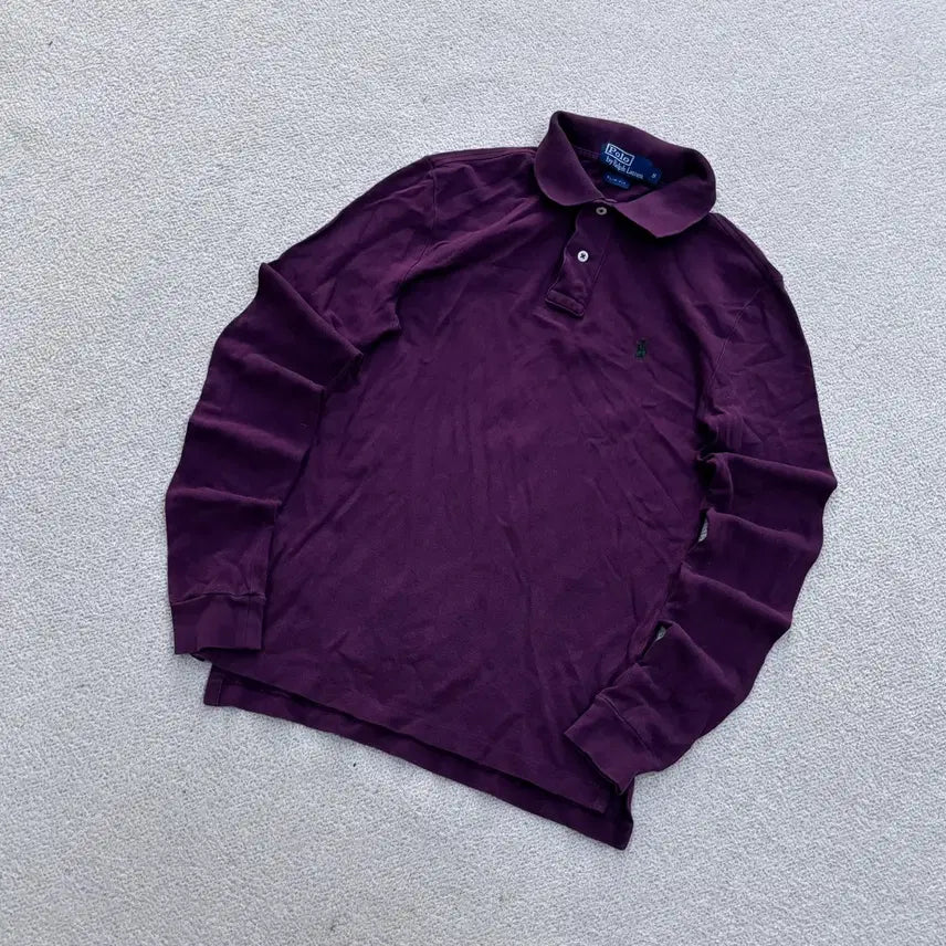 [BUNJANG] Polo Ralph Lauren Men's Slim Fit Vintage Long Sleeve Collar T-Shirt / S 폴로랄프로렌 남성 슬림핏 빈티지 긴팔 카라 티셔츠 0630E