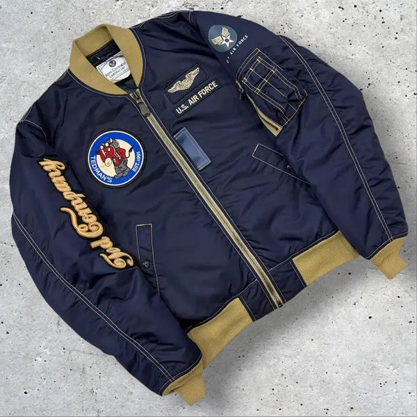 [BUNJANG] Ted Company Navy Patch Bomber Jacket E482 / [40] Ted Company 네이비 패치 봄버 자켓 E482