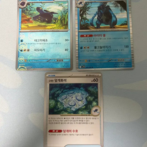 [BUNJANG] Pokemon Card Protector Fossil Proto Gola Rib Bundle Set / 포켓몬카드 덮개화석 프로토가 늑골라 일괄