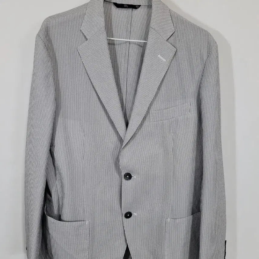 [BUNJANG] Seersucker Stripe Pattern Jacket / 시어서커 스트라이프 패턴 재킷