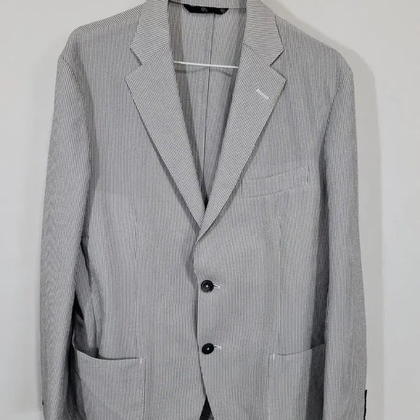 [BUNJANG] Seersucker Stripe Pattern Jacket / 시어서커 스트라이프 패턴 재킷
