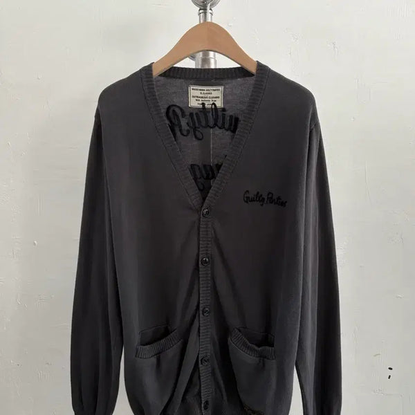 [BUNJANG] WACKO MARIA Charcoal Printing Cardigan / WACKO MARIA 와코마리아 차콜 프린팅 가디건