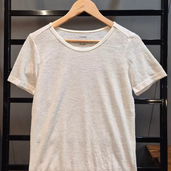 [BUNJANG] ZIO SONGZIO Jacquard Linen T-Shirt Ivory / 85 지오송지오 자카드 리넨 아이보리 티셔츠 남방 3.5