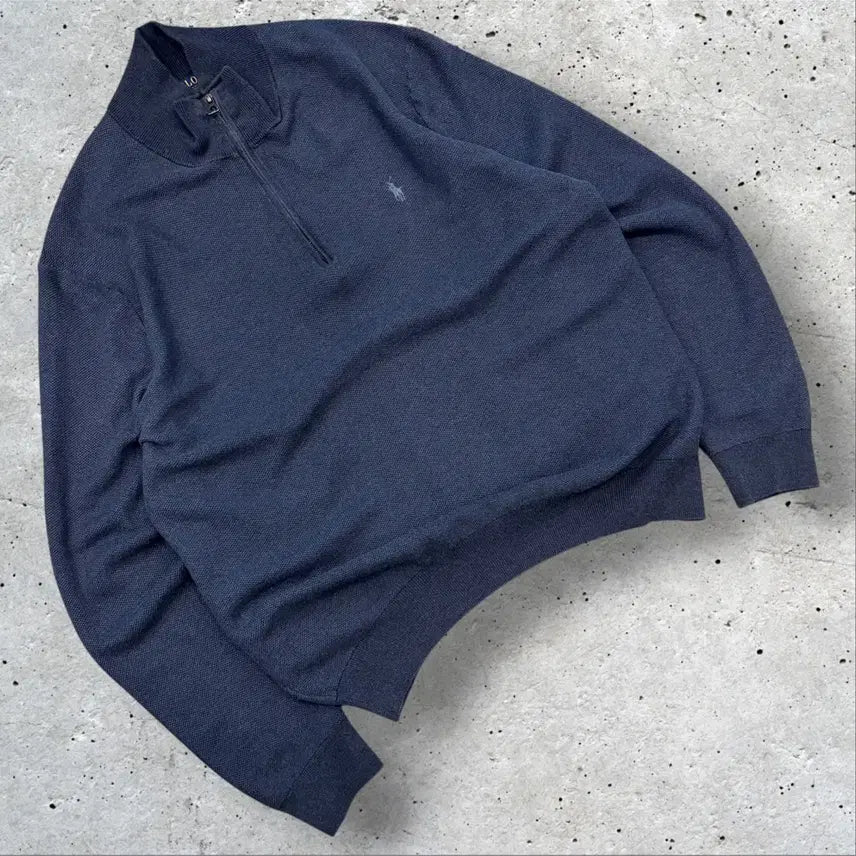 [BUNJANG] Polo Ralph Lauren QR Navy Half-Zip Knit XL / [XL] 폴로랄프로렌 큐알 네이비 하프집업 니트 E482